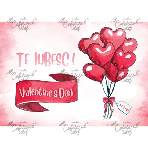 Printed Sugar Paste Valentine's Day Model 3, A4 - Confectioner Istet
