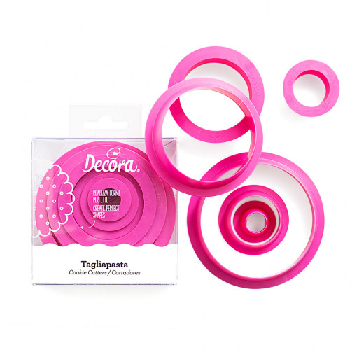 Rotund - Decupatoare Plastic Ø 1.5 - 8 x H 2.2 cm, Set 6 Buc
