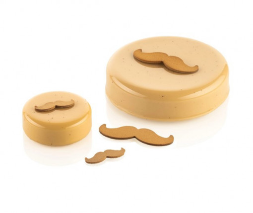 Sablon Silicone Mustache 2 Models - 43 decorations 7 x H 2.1, 3.8 x H 1.2 cm