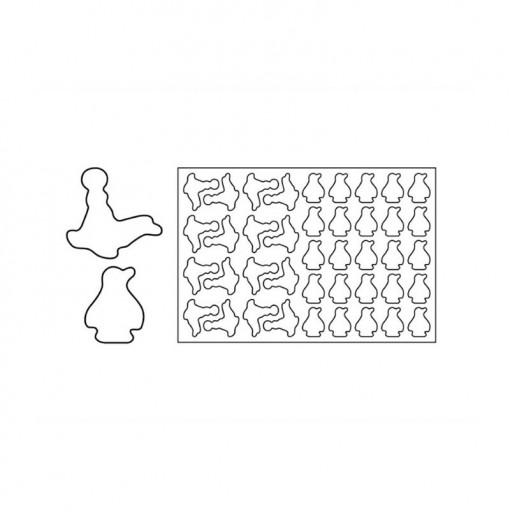 Seal and penguin moulding plate Ø7.5-7cm, 16/25 cavities