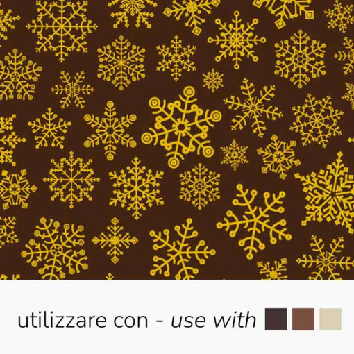 Set of 30 Transfer Sheets Chocolate Flakes Snowflakes, 34 x 26.5 cm