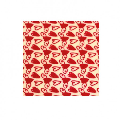 Set of 30 Transfer Sheets Chocolate Magenta Hearts, 34 x 26.5 cm