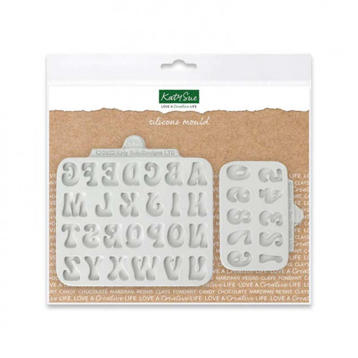 Silicon Alphabet + Funny Style Alphabet + Digits H 2 cm, Set 2 pcs