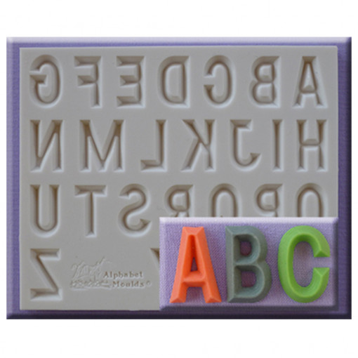 Silicon mould Alphabet Pyramid style H 2.1 cm