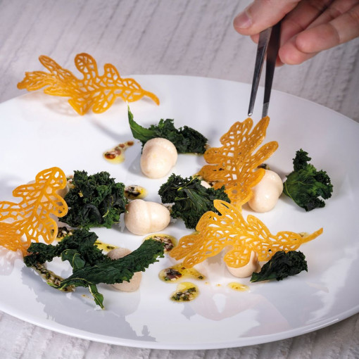 Silicon mould Gourmand Oak Leaves 9.8 x 5.3 x H 0.2 cm, 8 cavities