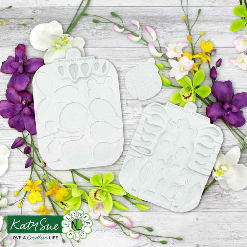 Silicone mould 5 patterns Orchid Ø 8 - 4 cm, 3 pcs