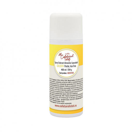 SPRAY Pearly Yellow - zsírban oldódó ételfesték 400 ml, azo mentes