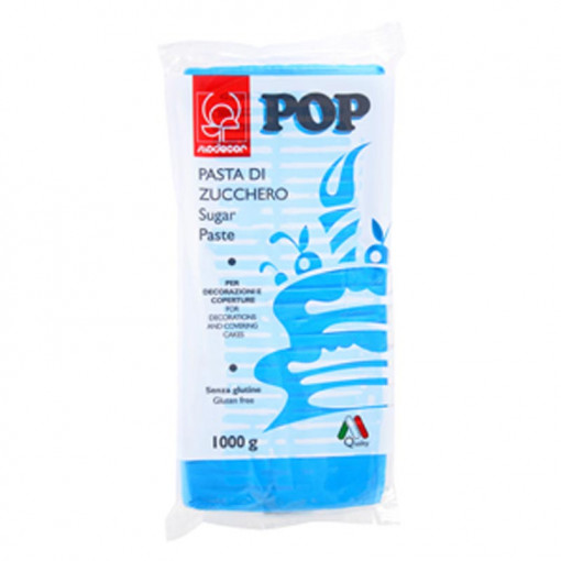 Sugar Paste Pop Blue, Coating and Decorations, Azo Free 1 Kg Modecor