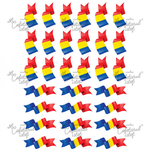 Sugar Paste printed Decor National Model 1, Tricolour 30 Decorations Ø 5 - 6.5 cm, A4 - Confectioner Istet