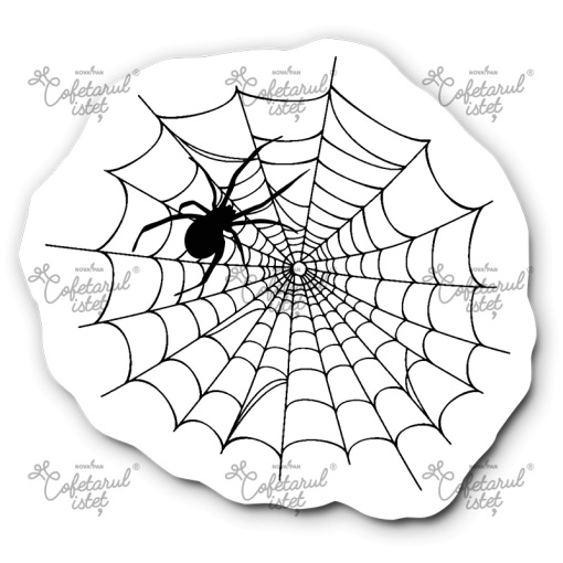 Sugar Paste Printed Halloween - Set of 9 Decorations Cut Out Canvas with Spider Ø 6 cm - Coffeemaker Istet