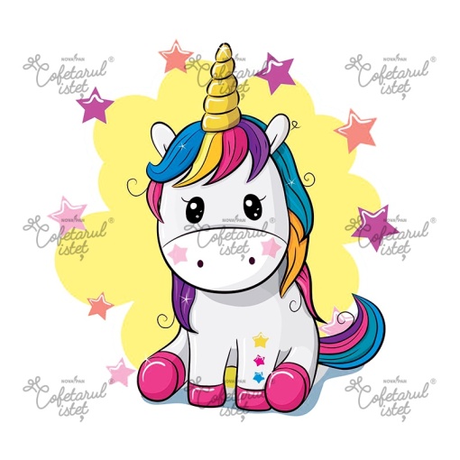 Sugar Paste printed Unicorn Model 17, Ø 20 cm - Confectioner Istet