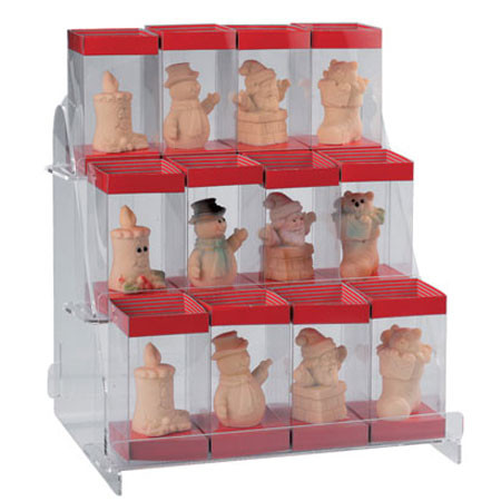 Suport Produse Mici, 1 Fata Expunere, Plexiglas Transparent, 30 x 24 x H 28.5 cm