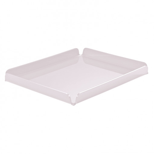 Tavita Margini Drepte, Plexiglas Alb, 26 x 21.5 x H 2 cm