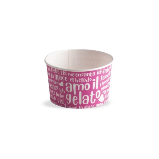 Vicces karton fagylaltos pohár, Ø 8,5 x H 5 cm, 190 ml, 55 db-os készlet