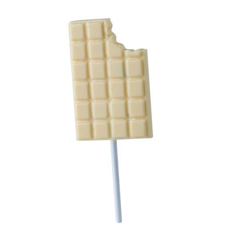 Модел на шоколадово блокче LolliPops, пластмасов калъп с 4 кухини 7,5 x 5 x H 0,9 cm, комплект от 2 части