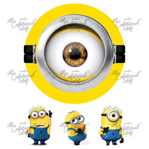 Печатни вафли Minioni Minioni Model 1, Ø 20 cm и 3 декорации 7 - 8,5 cm, A4 - Сладкарски изделия