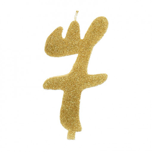 Свещ за торта XL H 12 cm, фигура 7, златна
