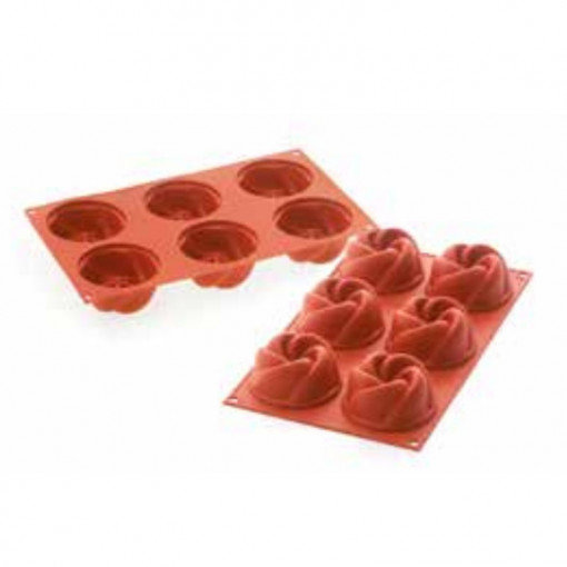 Силиконова форма Vertigo Ø7,7xH3,7cm, 6 кухини (SF158) - Img 1