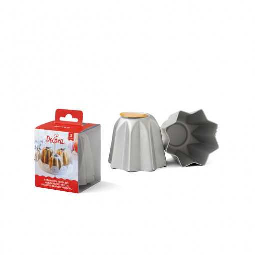 Форма за печене Pandoro 70 gr, Ø 7,5 x H 6 cm, анодизиран алуминий, комплект от 3 бр.