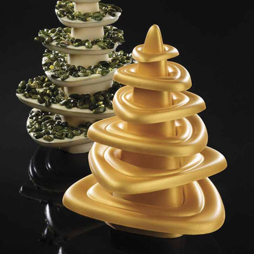 Brad Christmas Saturn 3D, Ø 16.5 x H 19.5 cm, Set Matrite Plastic 1 Subject Chocolate