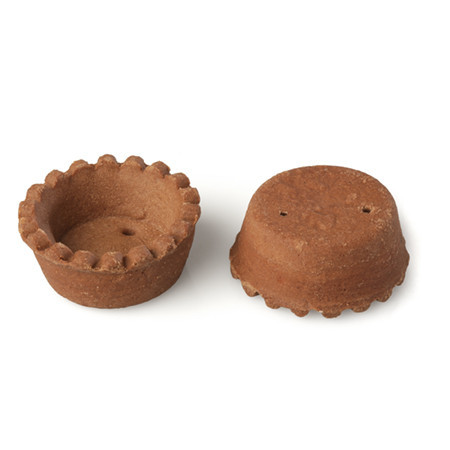 Cocoa Round Tart Shells, Ø 4.2 x H 2 cm, Tedesco, 250 pieces