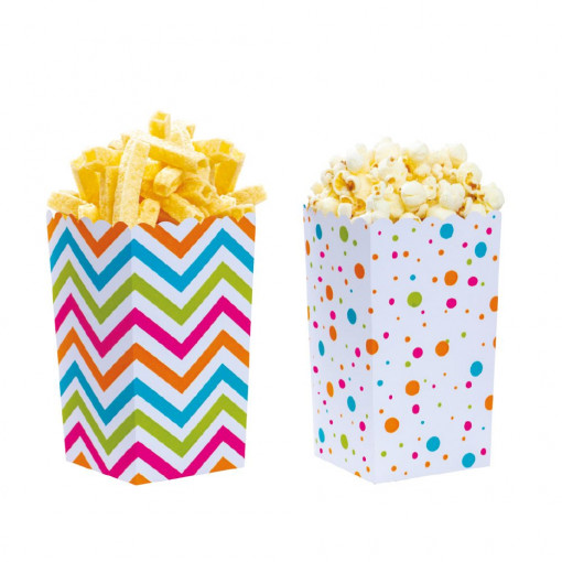Fancy Party Boxes, waterproof cardboard, 7 x 7 x H 14 cm, 6 pcs