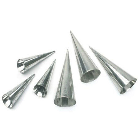 Formák Rozsdamentes acél sütőkúpok Kúpok R4x12cm, 8 db-os készlet