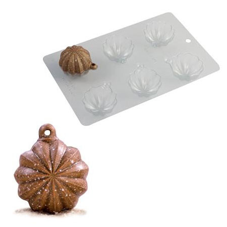 Globuri Craciun 3D Ø6cm - Kit Matrite Plastic 6 Subiecte Ciocolata