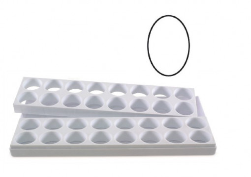Mignon Oval 4,2 x 3 x H 2,5 cm - комплект от 2 форми 32 продукта, тава 40 x 20 cm