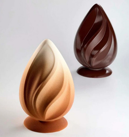 Or Paste Flame Ø 13 × H 21.5 cm, Set Matrite Plastic 2 Items Chocolate