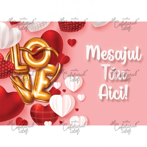 Personalised Printed Sugar Paste Personalised Sugar Paste Model 6 Love, A4 - Confectioner Istet