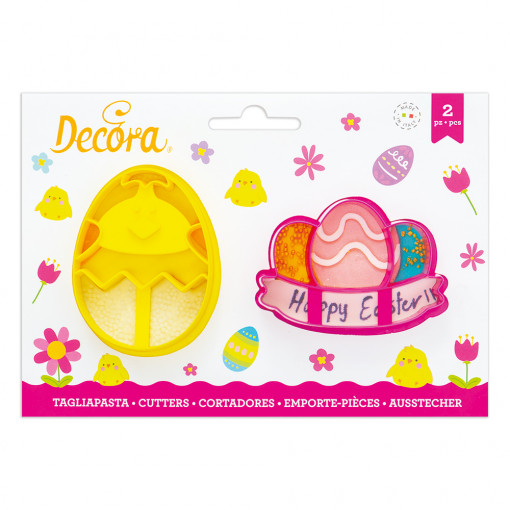 Plastic Egg and Paste Decoupage Cutters, R 7.5 x H 2.2 cm, 2 pcs