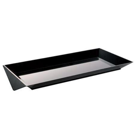 Plastic Product Presentation Trays, Rectangular Black, 24.5 x 11 x H 1.8 cm, Set 50 pcs