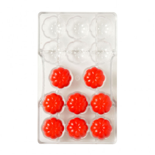 Polycarbonate chocolate mould Arianna Ø 3.3 x H 1.5 cm, 14 Cavities, 20x12xH2cm