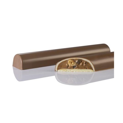 Polycarbonate mould 4 Bars Chocolate Curvy, 17.5 x 27.5 x H 2.65 cm, 150 gr