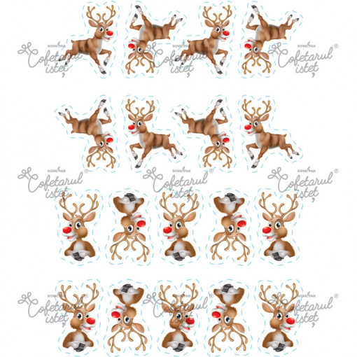 Printed wafer Christmas Model 9, Reni 18 Decorations Ø 6 cm, A4 - Confectioner Istet