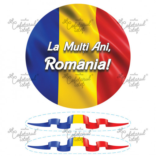 Printed wafer Decor National Model 3, Ø 20 cm and 2 decorations, A4 - Confectioner Istet
