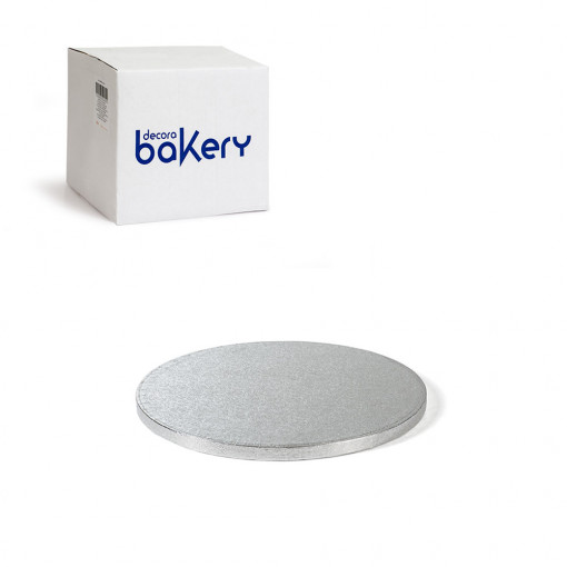Set 10 Platouri Tort Rotunde Argintii, Ø 28 x H 1.2 cm