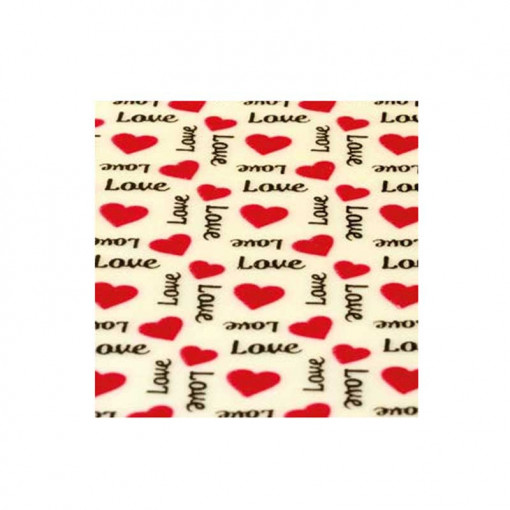 Set of 30 Transfer Sheets Chocolate Magenta and Black Hearts, 34 x 26.5 cm