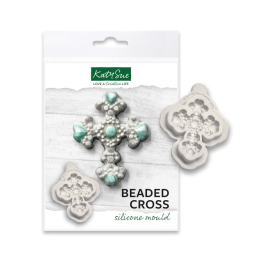 Silicon mould Cross with Gemstones 4.5 x 3.2 x 0.4 cm