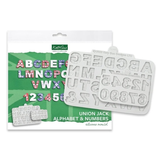 Silicone Alphabet + Digits Flag Style UK Flag H 2 cm, Set 2 pcs