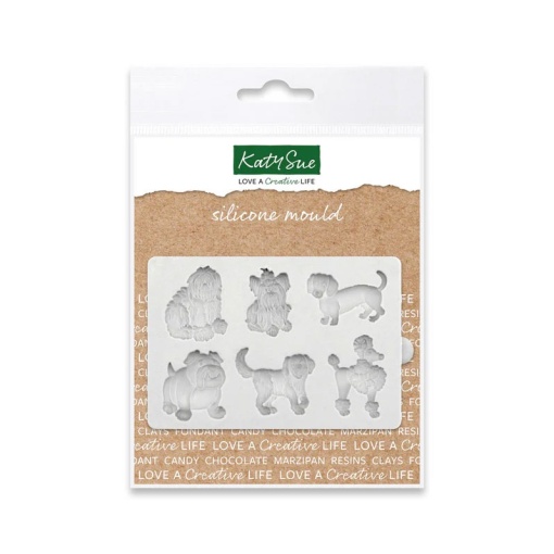 Silicone Moulding Puppies, 1.5 - 2.5 x 1.5 - 3 cm, 6 Decorations