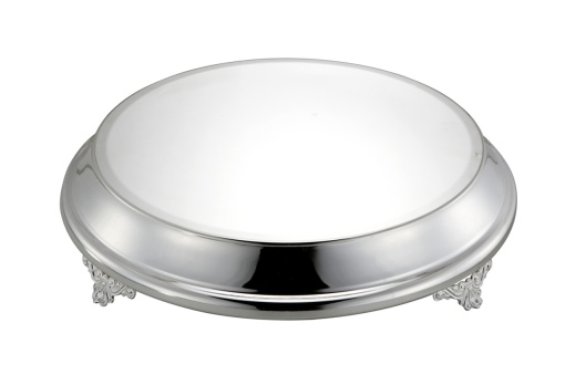 Silver-plated brass cake stand Round Ø 48/ Ø 42 x H 9 cm, Cardinal style