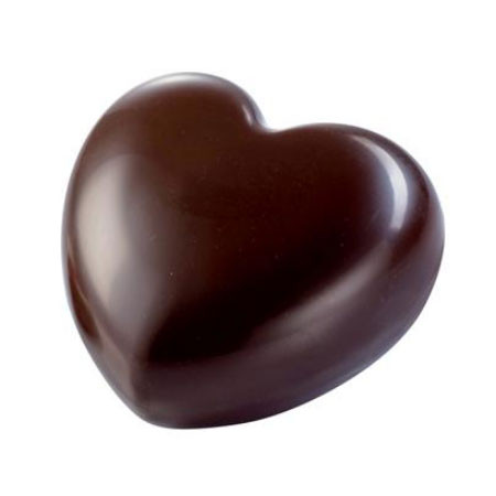 Snack Chocolate 7.5 x 7 x H 2.2 cm - Polycarbonate Heart mould, 6 cavities