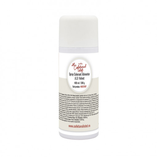 SPRAY VELVET - Бял хранителен оцветител 400 мл