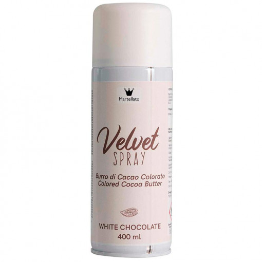 SPRAY VELVET - оцветител за храна за бял шоколад без Е171, 400 ml