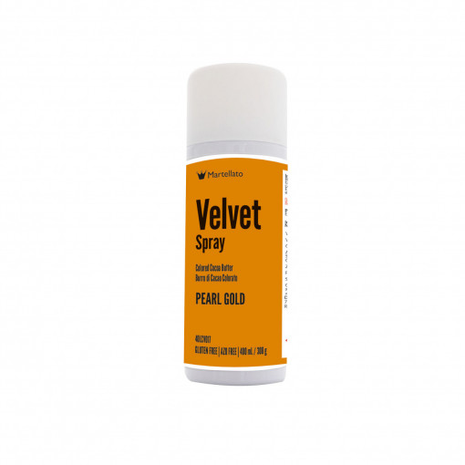 SPRAY VELVET - Хранителен цвят перлен, златна перла, без E171, 400 ml