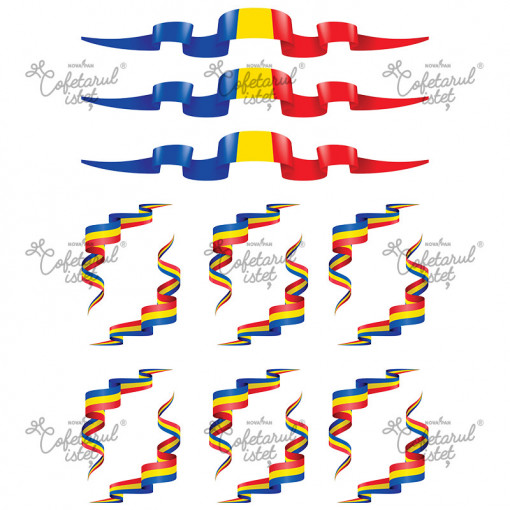 Sugar Paste printed Decor National Model 2, Tricolour 15 Decorations Ø 6.5 - 20 cm, A4 - Confectioner Istet