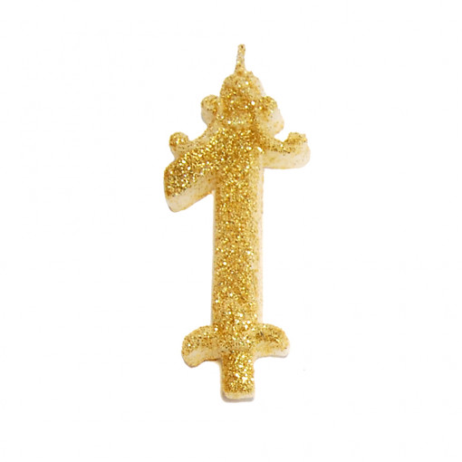 Torta gyertya H 8,5 cm, 1. ábra, arany színű