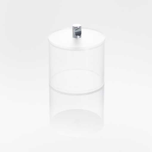 Transparent Plexiglas Multipurpose Box, Removable Lid, Ø 15 x H 15 cm
